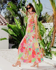 Elegant Printed Backless Cami Dress