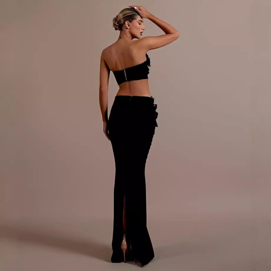Bandage Dress Set with Rhinestone Details Prom Dress promdress-250223