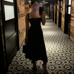 Mid Length Corset Elegant Slit Lace up Casual Dress