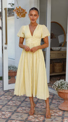 Lyara Midi Dress - Yellow