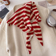 Wool Knitted Stripe Christmas Scarf