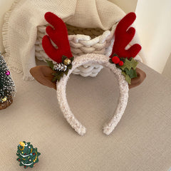 Plush Reindeer Antler Whimsical Festive Hair Accessory