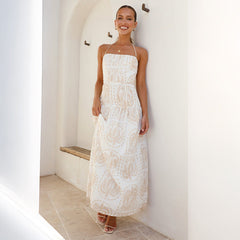 Tube Top Pattern Printed Halter Vacation Beach