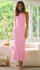Elegant Solid Color Collar Slim Slim Maxi