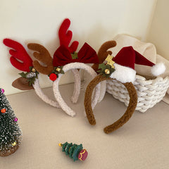 Plush Reindeer Antler Whimsical Festive Hair Accessory
