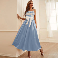 Elegant Ribbon Slim Fit Adult Dress