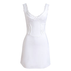 Pure Short Lace Sling A line Dress French Dress Autumn