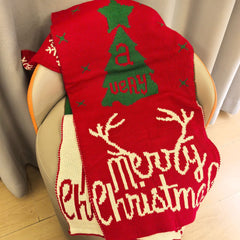 Fluffy Santa Cap Red Christmas Scarf