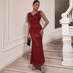 Sequined Tassel Dress Dress