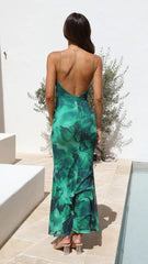 Square Cut Collar Slimming Printed Backless Camisole Dress