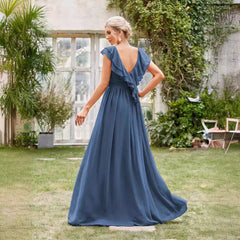 Chiffon Evening Dress Long V neck Formal Chiffon Dress Party Party Evening Dress Direct