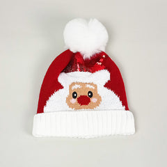 Knitted Santa Reindeer Beanie Christmas Hat