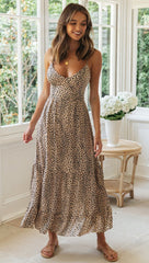 Saira Midi Dress - Brown