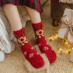 Soft Coral Fleece Warm Ball Pack Christmas Socks