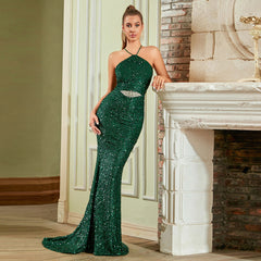 Evening Dress Long Sequined Fishtail Internet Celebrity Dress Cocktail Activity Car Model Etiquette Cocktail Dress