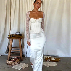 Type Hip Lace Long Sleeve Slim