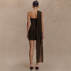 Wintour Mini Dress-Brown