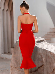 Bandage Dress Evening Dress Bandage Dirndl Halter Fishtail Dress Nightclub