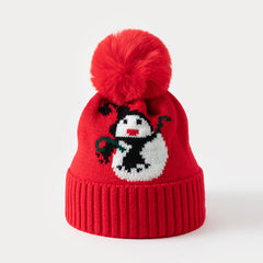Snowman Pom Pom Knit Christmas Hat