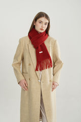 Woven Fringe Wool Blend Christmas Scarf