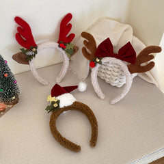 Plush Reindeer Antler Whimsical Festive Hair Accessory