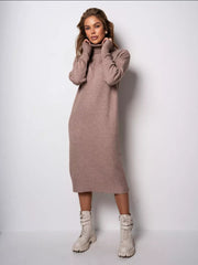 Turtleneck Knitting Dress  Loose Inner Wear Solid Color Slimming Woolen