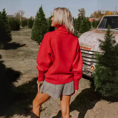 Soft Knitting New Christmas High Tie Chic Sweater Sweaters-L