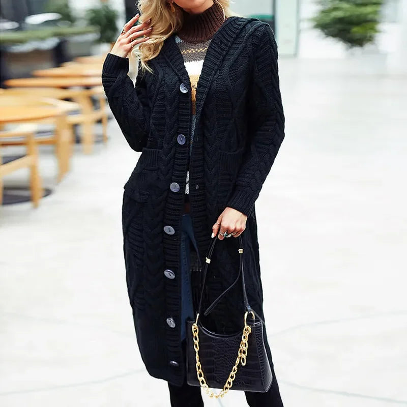 Oversized Loose Knitted Long Sleeve Button Knitwear Autumn Winter Coats