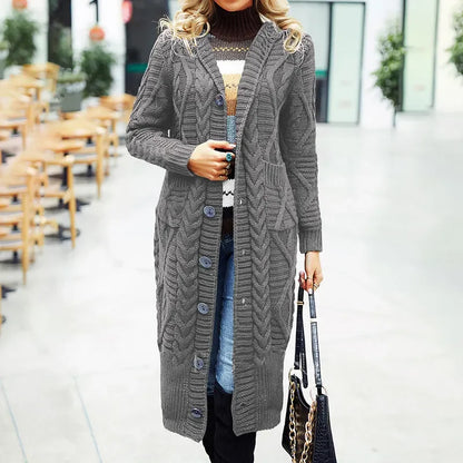 Oversized Loose Knitted Long Sleeve Button Knitwear Autumn Winter Coats