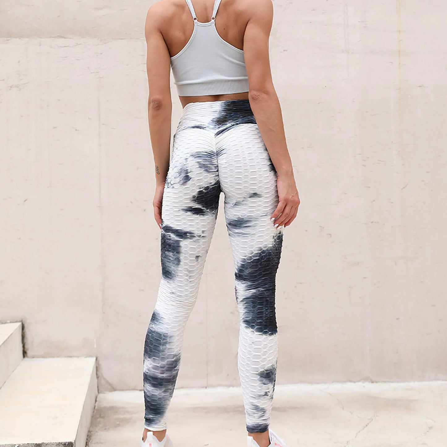 Modern Slim Hip Lifting Tie-Dye Yoga Plus Size Exercise Bottom Leggings