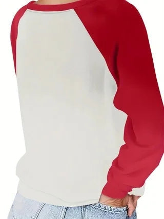 Casual Printed Long Sleeve Christmas Hoodie For Plus Size Women Hoodies-L