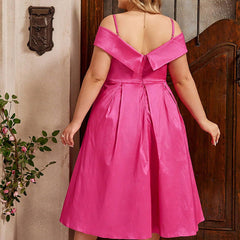 Plus Size Plump Girls Cross Swing Vacation Dress