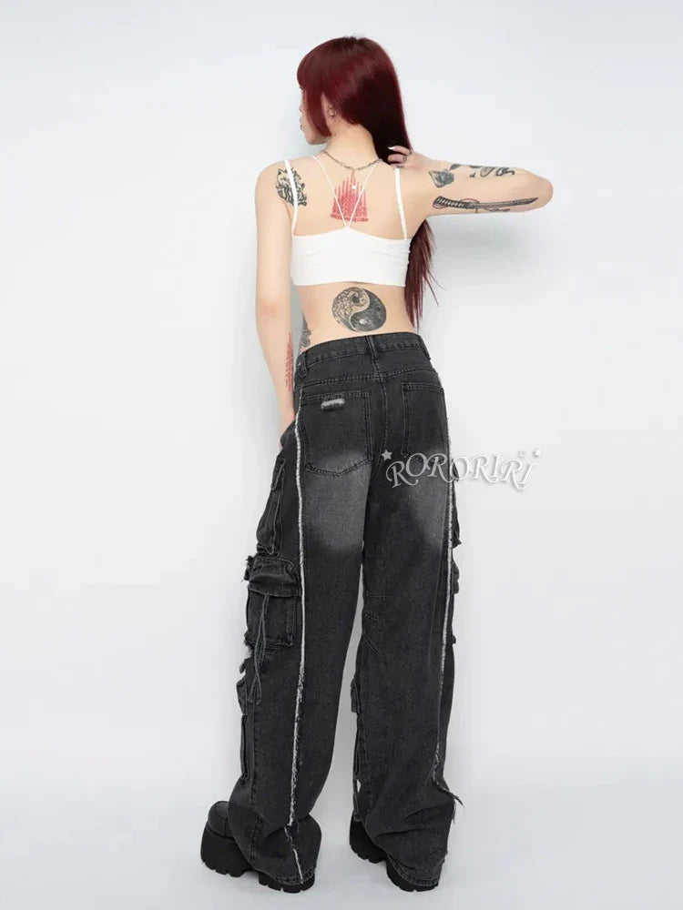 Multi-pocket Halloween Ripped Hole Pants