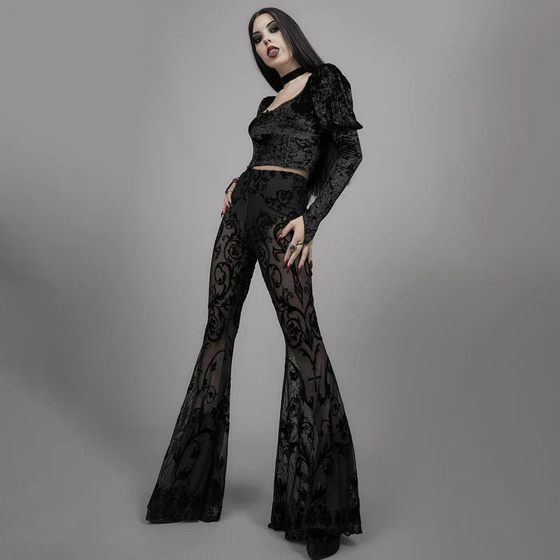 Casual Halloween Distressed Gothic Pants