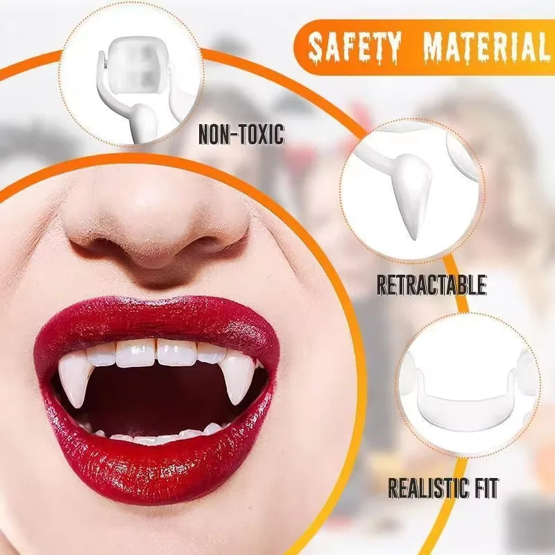 Halloween Cosplay Retractable Vampire Zombie Teeth Decorative Item