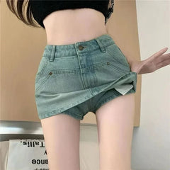 Tight Party Blue Denim Skirt skirts-250223