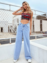 Retro Wide Loose Slimming High Street Straight Denim Jean