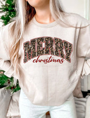 Hot Fashion Leopard Print Marry Christmas Outdoor Recreation Hoodie Hoodies-L