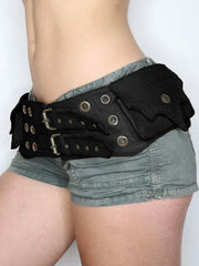 Vintage Gothic Big Pockets PU Leather Belt