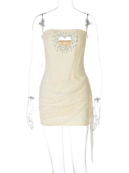 Heart Cutout Strapless Mini Dress
