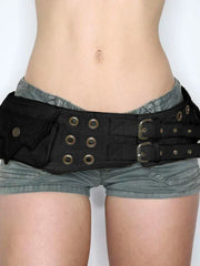 Vintage Gothic Big Pockets PU Leather Belt