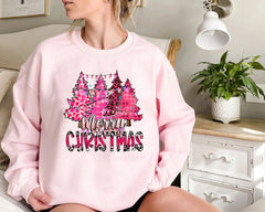 Cute Cartoon Pink Tree Casual Appropriate Female Christmas Hoodie Hoodies-L