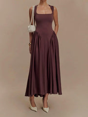 SHARON Midi Dress - Cacao Brown