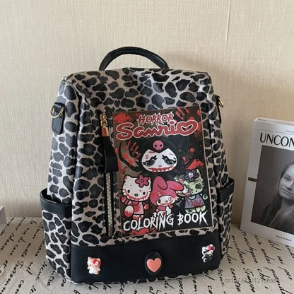 Kuromi Shoulder Gothic Print Cute Y2K Vintage Cartoon Leopard Fashion Luxury Bag