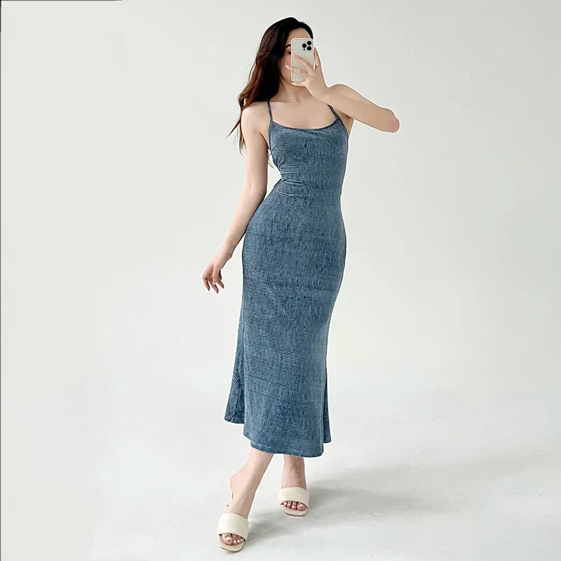 Beachwear Knit Sexy Spaghetti Strap Strapless Backless Lace Up Female Slip Holiday Club Bodycon