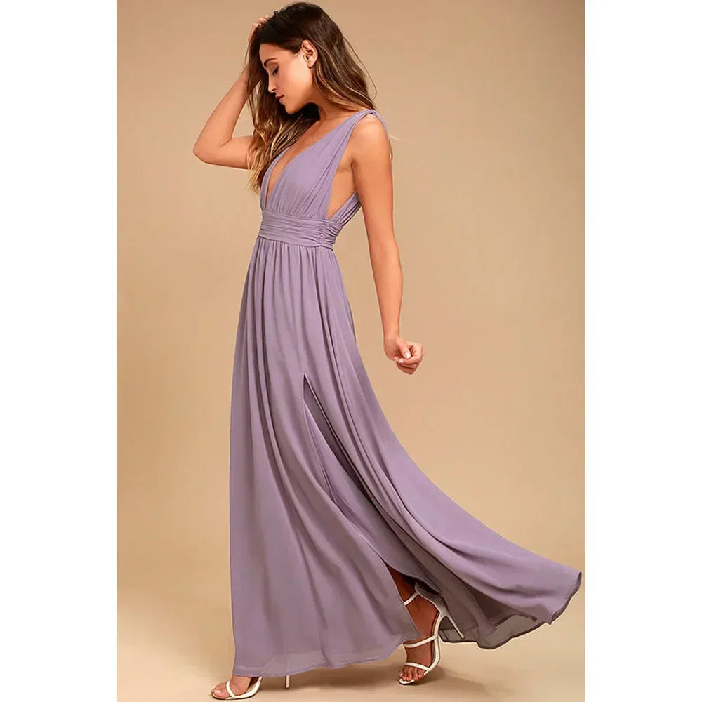 Sexy Backless Mesh Maxi Red Christmas Party Dress Dresses-L