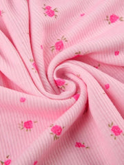 Soft Girl Floral Lace Trim Bodysuit