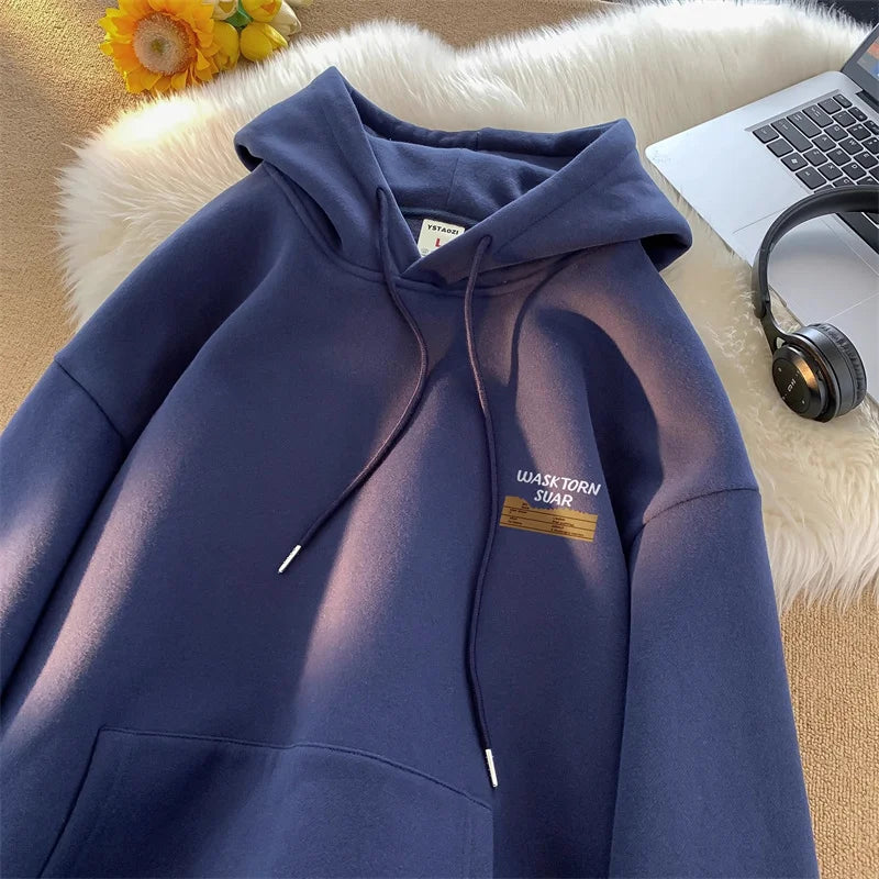 Spring Letter Graphic Streetwear Hoodie