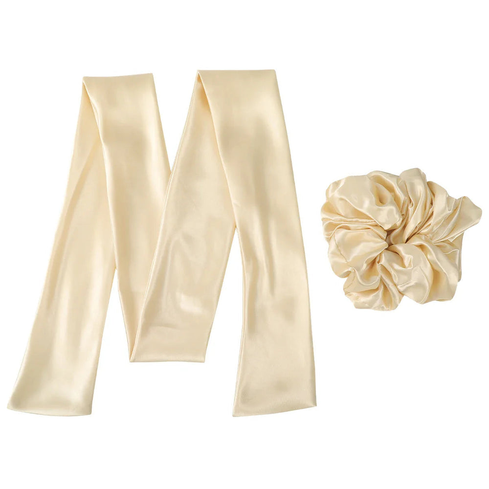 Satin French High-End Party Elegant Fashion Christmas Hair Accessory Yellow Accessories-L