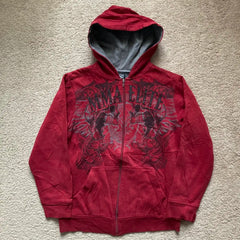 Joker Print Fleece Hoodie red 1 / M